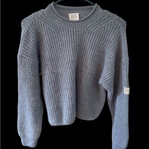 blue knit sweater